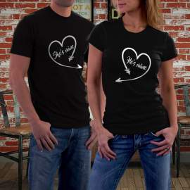 Fekete szíves póló pároknak