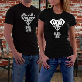 Fekete gyémántos póló pároknak 