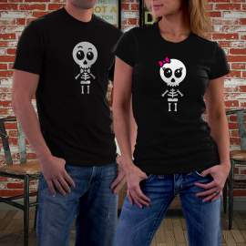 Fekete csontváz póló pároknak 