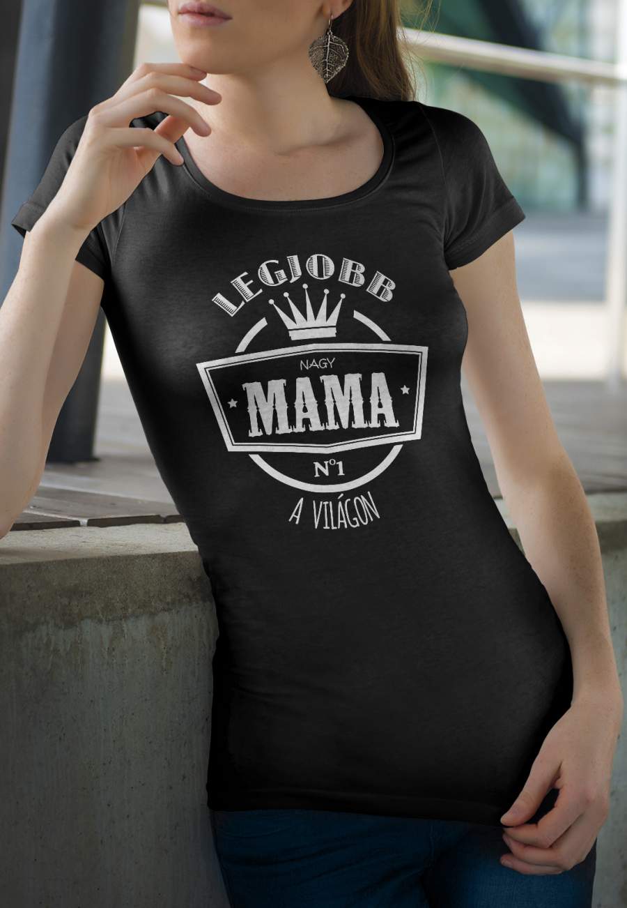 Női póló fekete legjobb mama