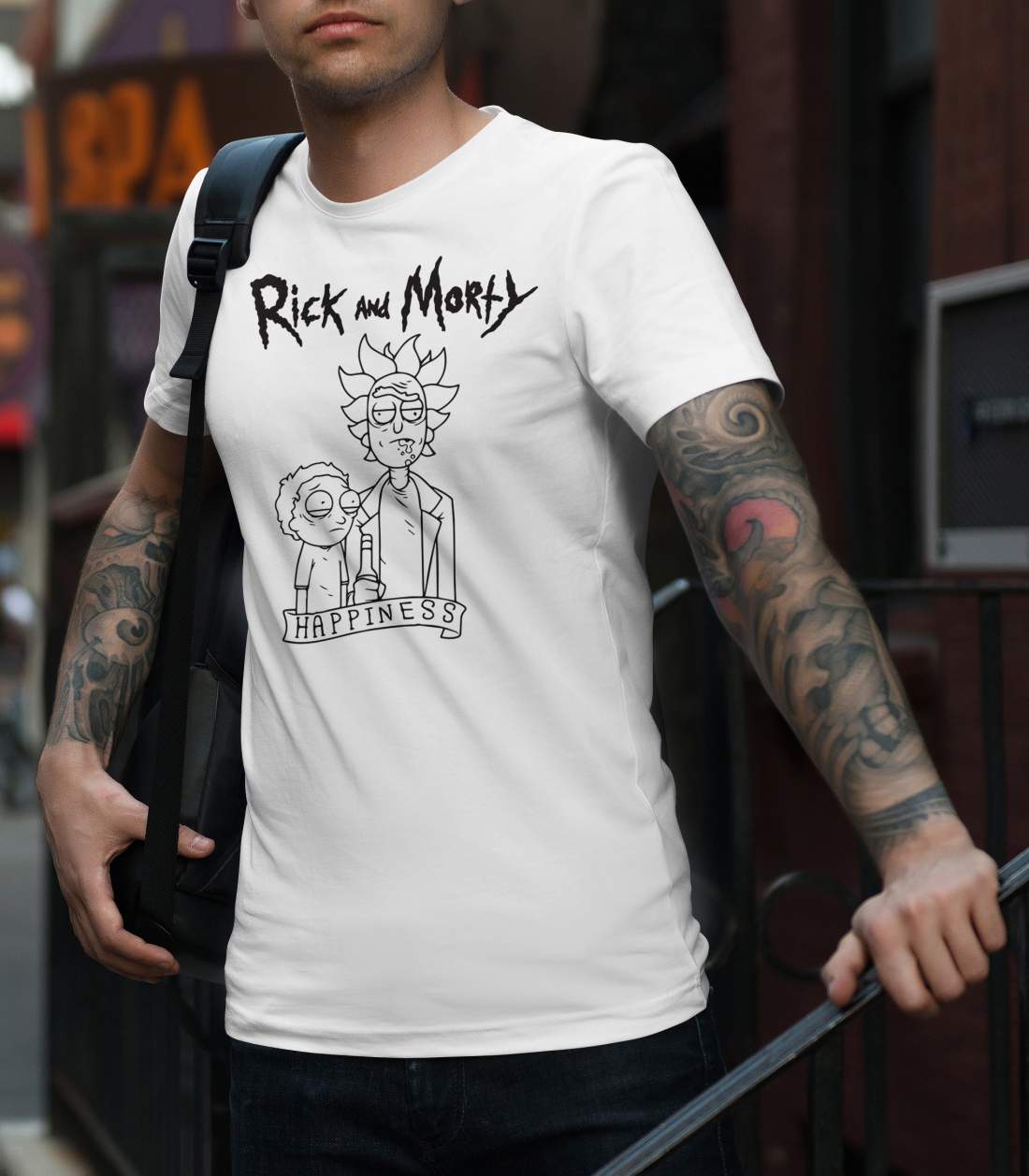 Rick és Morty 2 férfi póló fehér 