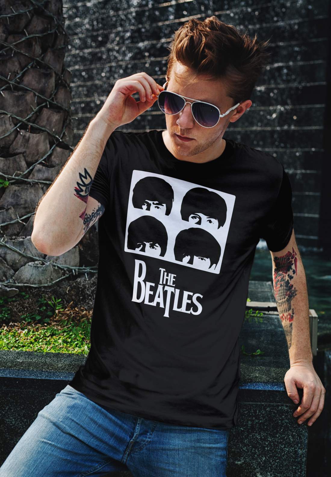 The Beatles 3 férfi póló fekete