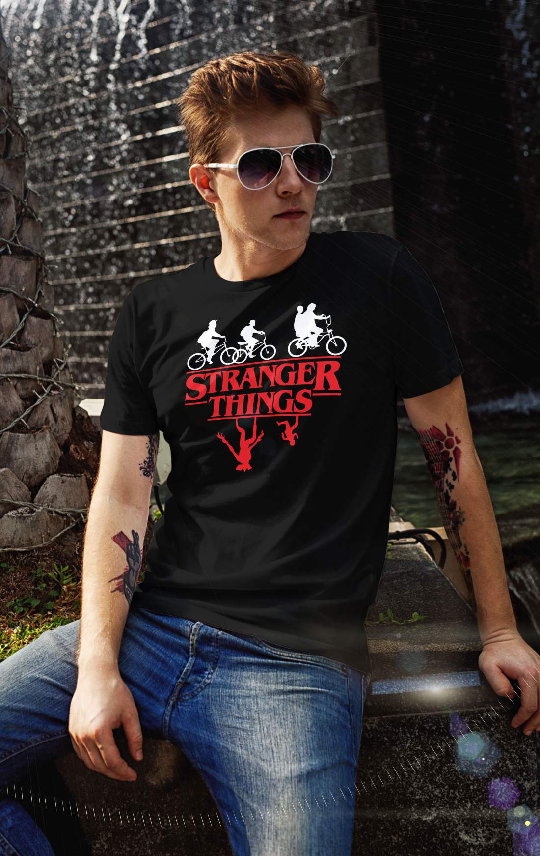 Stranger Things 2 férfi póló fekete 