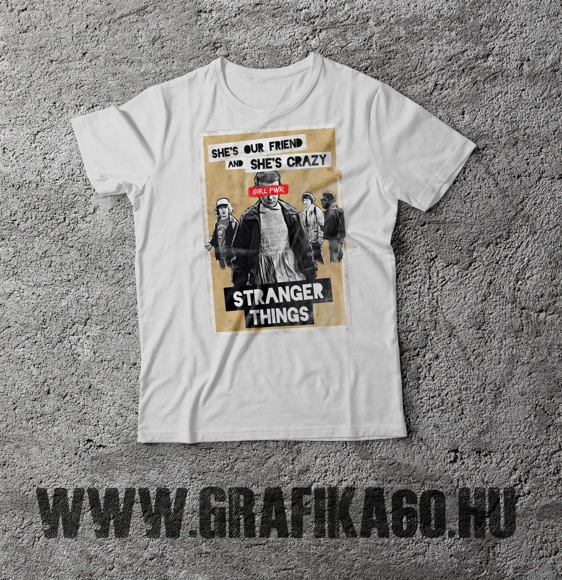 Stranger Things póló Crazy fehér (női, férfi) 